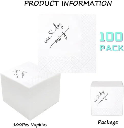 Vista 3 de Servilletas de cóctel de cena de ensayo de un día, suministros de fiesta de un día en papel servilletas desechables a granel para decoración de mesa