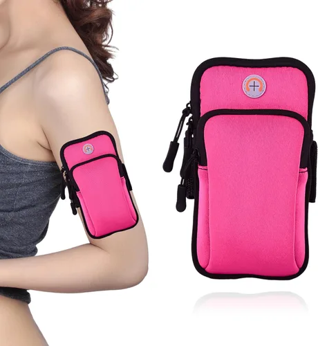 Vista 10 de Brazalete para correr, correa deportiva ajustable para correr, brazalete de entrenamiento para iPhone, bolsa de celular para ejercicio para hombres