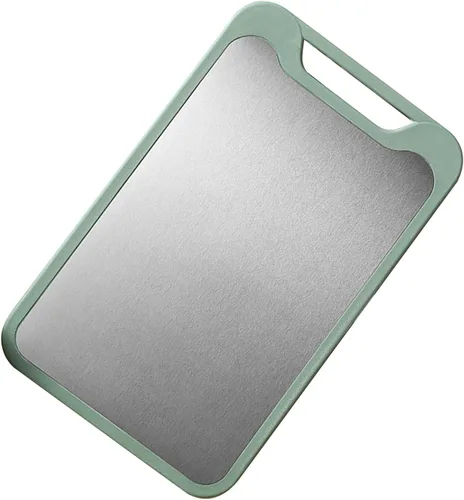 Vista 9 de Tabla de cortar de doble cara, tabla de cortar de acero inoxidable, tabla de cortar carne para cocina, tabla de cortar grande para frutas y verduras