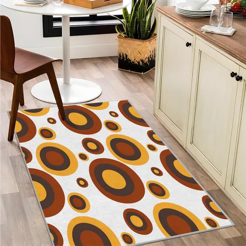 Vista 8 de Alfombra retro con flores, alfombra vintage de 2 x 3 pies, lavable antideslizante, para interiores, para entrada, entrada, cocina, mesita de noche