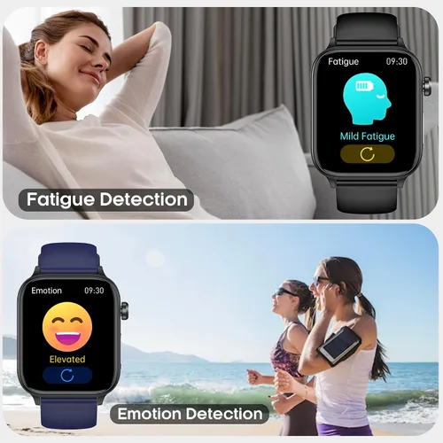 Vista 4 de Reloj inteligente para hombres y mujeres (responder/hacer llamadas), reloj de fitness de 1.96" con pantalla HD, monitor de presión