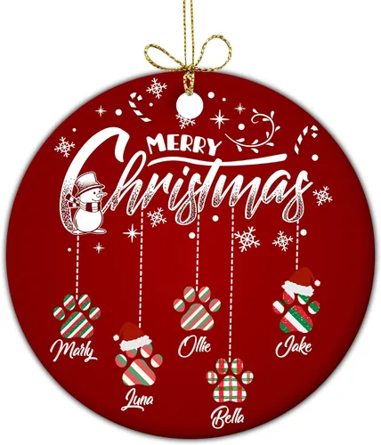 Vista 10 de Adorno personalizado para foto de perro, adorno de Navidad personalizado para mascotas 2023, regalos de Navidad personalizados para cachorros