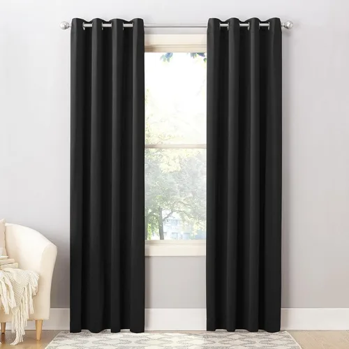 Vista 20 de Sun Zero Barrow - Juego de 2 paneles de cortinas con ojales, ahorro de energía, gris acero, 54 pulgadas de ancho x 63 pulgadas de largo (2 paneles)