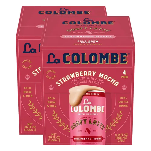 Vista 11 de La Colombe Café, café con leche de fresa y moca, latas de 9 onzas líquidas, paquete de 4