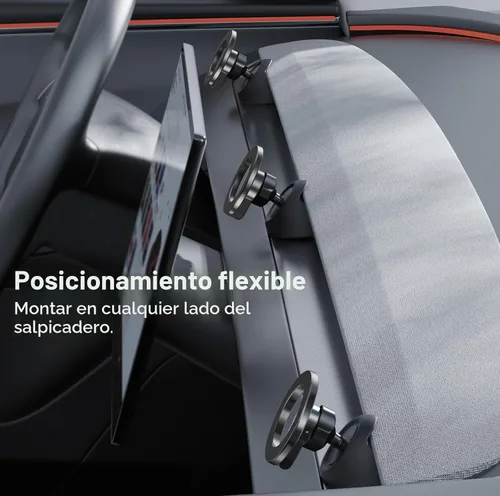 Vista 7 de YONZEE Soporte magnético para teléfono compatible con modelos Y Juniper 2025-2026 y Tesla Model 3 Highland 2024-2026, base de rótula