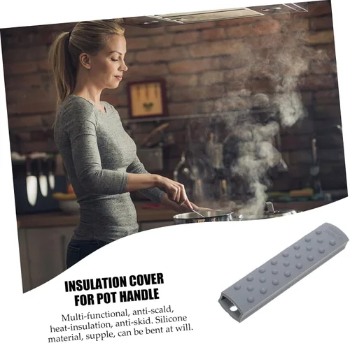 Vista 2 de Uonlytech - Funda de silicona para mango de olla de escaldado, funda sin sartén para calor, diseño ligero que se adapta a asas de utensilios