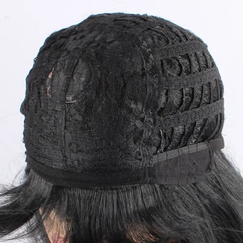 Vista 9 de WeKen peluca de moda con corte bob corto, con flequillo recto, para mujer, peluquines sintéticos, Negro