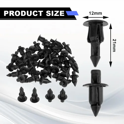 Vista 2 de 50 piezas de 0.236 in M6 Fender Clip Retenedor Parachoques Nylon Push Remache Pasadores Tornillos de repuesto para Honda Kawasaki Suzuki GSX-R