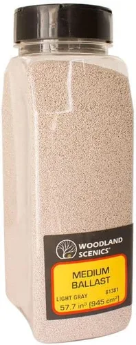 Vista 5 de Balasto gris claro (32 oz. Shaker) Woodland Scenics