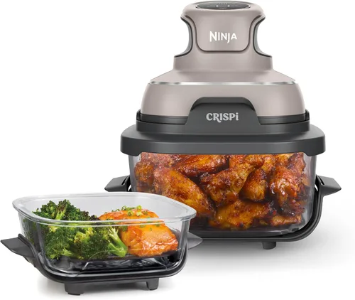 Vista 26 de Ninja Freidora de aire de vidrio Crispi, 4 en 1, gris, FN101GY