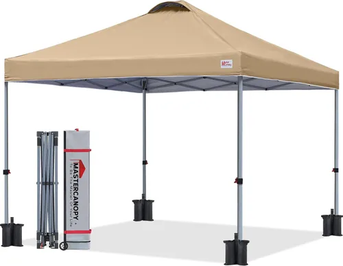 Vista 19 de MASTERCANOPY - Toldo plegable que incluye funda de transporte con ruedas, 4 bolsas de arena de contrapeso y 4 estacas