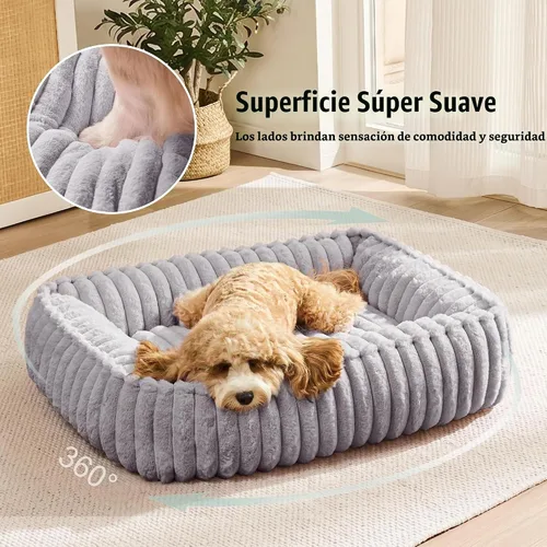 Vista 5 de Cama para perros pequeños, cama calmante para gatos de interior Gris
