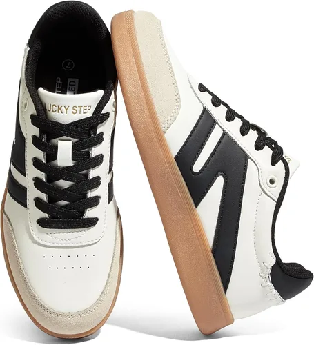 Vista 13 de LUCKY STEP Zapatillas de moda con suela de goma retro para mujer