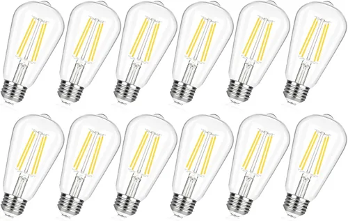 Vista 8 de TOBUSA Bombillas LED Edison vintage equivalentes a 60 W, bombillas LED superbrillantes de 900 lúmenes, bombillas de filamento LED antiguas ST58 de 6