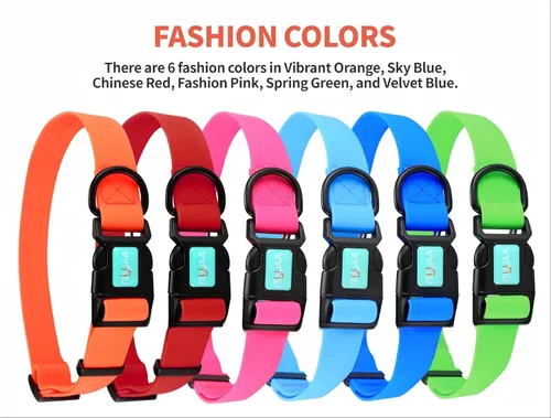 Vista 7 de Collares de perro impermeables, fácil de limpiar, collares ajustables para perros pequeños, medianos y grandes (negro, M)