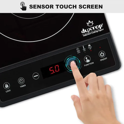 Vista 4 de Duxtop - Parrilla de inducción portátil, quemador de encimera, quemador de inducción con temporizador y sensor táctil, 1800W 8500ST E210C2