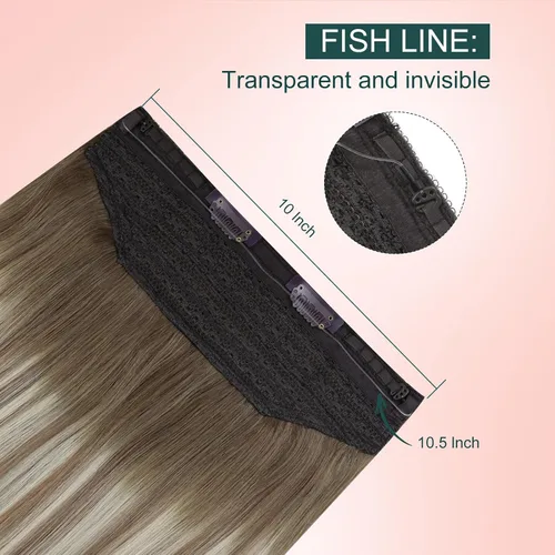 Vista 62 de Easyouth Extensión de cabello humano rubio con cola de caballo, extensiones de cabello humano rubio dorado con reflejos rubios, extensiones