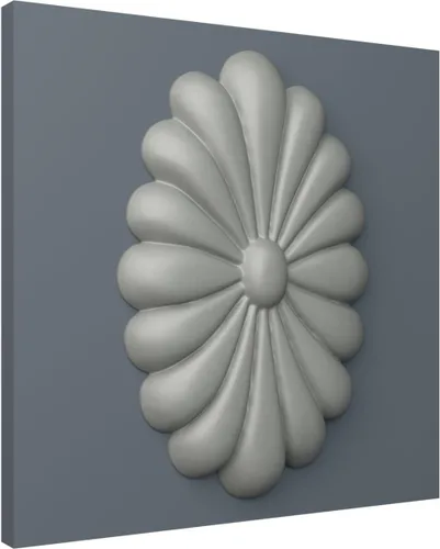 Vista 5 de Ekena Millwork ROS04MA Madrid Roseta ovalada, 4 3/8"W x 6 3/4"H x 3/4"P, imprimado