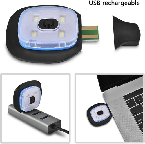 Vista 3 de Etsfmoa - Gorro tejido con luz led unisex regalos para hombres para papá Gorras con USB recargable