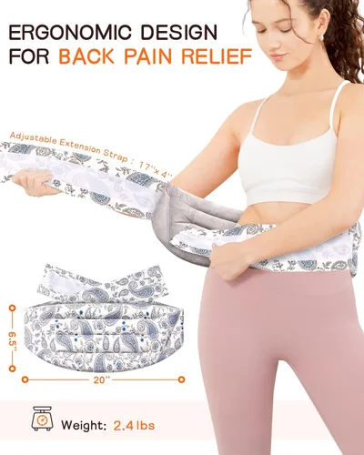 Vista 3 de Almohadilla térmica para microondas para espalda con calor húmedo, envoltura térmica extragrande para microondas para lumbar, cintura, estómago