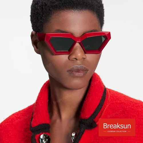 Vista 3 de Gafas de sol de ojo de gato con montura gruesa para mujer, estilo vintage, de moda, estilo retro