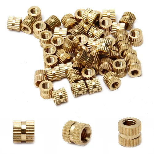 Vista 91 de Tuercas moleteadas de rosca hembra M2x3mm OD Tuercas de inserción roscadas de latón Tuercas de incrustación hidráulicas soldadas juntas Kit surtido