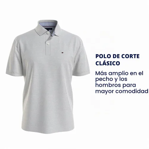 Vista 5 de Tommy Hilfiger - Camisa polo de manga corta para hombre, en ajuste clásico, de algodón piqué Violeta africana