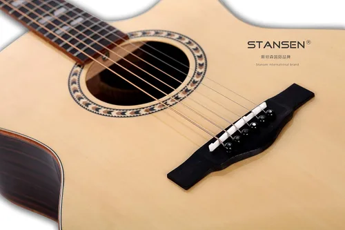 Vista 4 de Guitarra acústica de abeto sólido de 41 pulgadas cortada Stansen T-800C Guitarra