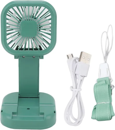 Vista 7 de Ventilador de escritorio pequeño 3 velocidades plegable Velocidad del viento Rotación de 270 grados Ventilador plegable portátil de viento fuerte
