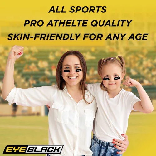 Vista 3 de EyeBlack Adhesivo para debajo de los ojos para universidad/universidad, escuela secundaria, fútbol profesional, sóftbol, béisbol, deportes