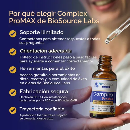 Vista 8 de BioSource Labs Complex ProMAX Premium Diet Drops (1 botella de 2 onzas)