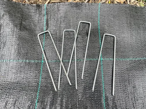 Vista 5 de Sandbaggy Grapas de césped para jardines de 6 pulgadas (acero galvanizado de calibre 9) ~ Ideal para suelos duros - 20% más grueso que