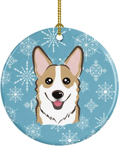 Vista 15 de Caroline's Treasures Adorno de cerámica con diseño de copo de nieve para colgar en el árbol de Navidad, para el hogar, Navidad, fiestas, regalo, 3