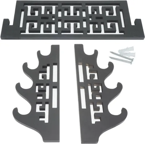 Vista 6 de Soporte para espada de 4 niveles, soporte de pared para espada samurái, soporte de espada para Katana Wakizashi y espadas estándar (clásico)