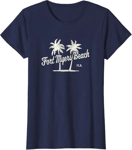 Vista 45 de Fort Myers Beach Florida Vintage 70s Palm Trees Graphic T-Shirt