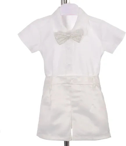 Vista 4 de Lito Angels Conjunto de 4 piezas de traje de bautizo y gorro de bautizo para bebés y niños