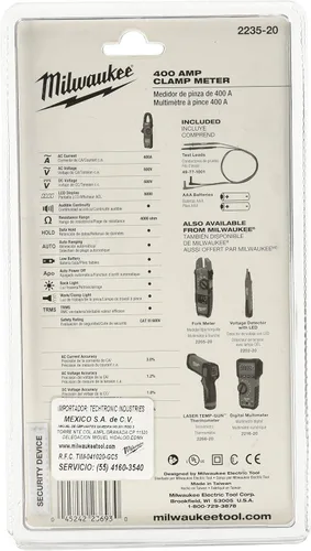 Vista 2 de Milwaukee 2235-20 Medidor de pinza amperimétrica de 400 amperios