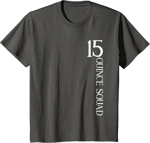 Vista 85 de Quince Squad Quinceanera 15th Birthday - Camiseta de quinceañera para niñas Asphalt Grey