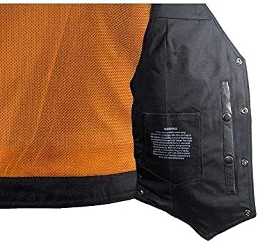 Vista 4 de Dream - Chaleco de cuero para mujer, 7 bolsillos, bolsillos laterales, bolsillo para pistola en el interior, regular, Regular