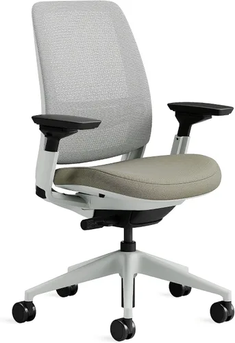 Vista 7 de Silla de oficina Steelcase Serie 2, marco de grafito, Cogent Connect Aubergine, ruedas para piso duro
