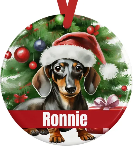 Vista 24 de Personalized Fawn Pug Ceramic Christmas Ornament, 3-Inch