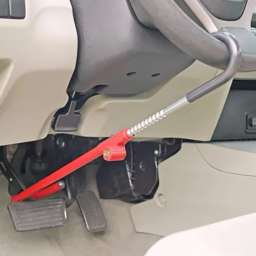 Vista 4 de Bloqueo del pedal del freno del volante: dispositivo de seguridad antirrobo universal ajustable para automóvil, camión, SUV o camioneta