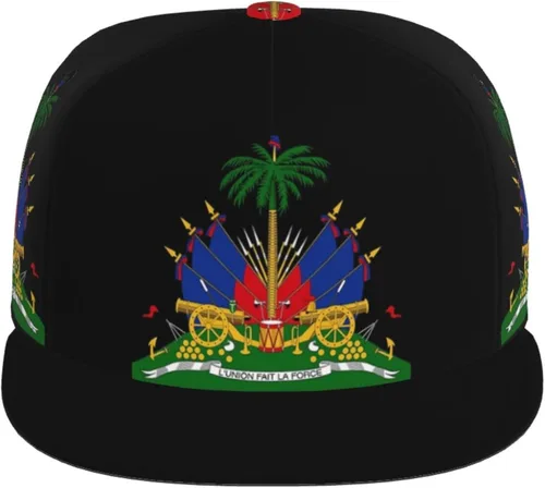 Vista 2 de MANQINF Lindo sombrero de béisbol de la bandera de Haití para hombres y mujeres, gorra de béisbol haitiana ajustable unisex