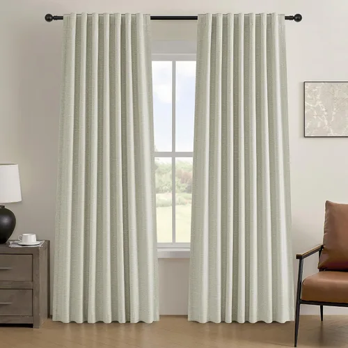 Vista 18 de Cortinas opacas de 54 pulgadas de largo para dormitorio, sala de estar, cortinas beige con aislamiento térmico, oscurecimiento de la habitación
