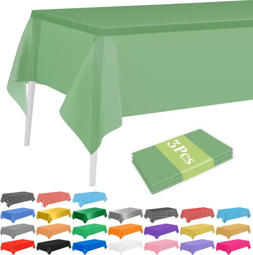 Vista 25 de PLULON 6 Pzas Manteles de Colores Arcoíris de Plástico Desechables Cubierta de Mesa para Mesas Rectangulares 54 x 108 Pulgadas Mantel Impermeable