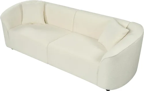 Vista 12 de Christopher Knight Home Sabbo - Sofá tapizado Boucle de 87.50 pulgadas, sofá de 2 plazas de gran tamaño, sofá de descanso curvado suave, cómodo sofá