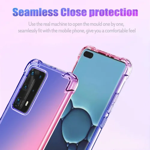 Vista 3 de Funda para Huawei P40 Pro 5G ELS-N04 ELS-NX9 Linda funda para niñas y mujeres, degradado, delgada, antiarañazos, suave TPU, funda protectora a