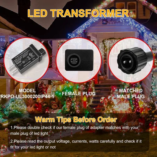 Vista 4 de Fuente de alimentación de 30V 6W 0.2A Clase 2, Transformador de Bajo Voltaje de CA a CC, Adaptador de Corriente IP44 para Tiras de Luces LED