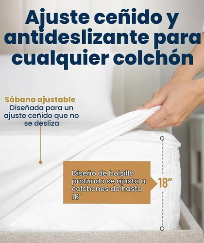 Vista 5 de Everlasting Comfort - Protector de colchón de tamaño matrimonial de alta calidad, impermeable y transpirable, diseño silencioso, funda lavable