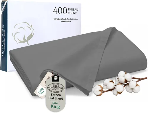 Vista 57 de Royale Linens Sábana encimera de 300 hilos de 100 % algodón peinado de fibras largas, súper suave, sábana encimera de tamaño individual se vende por